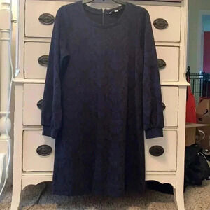 Long Sleeve LOFT Dress Navy and Black